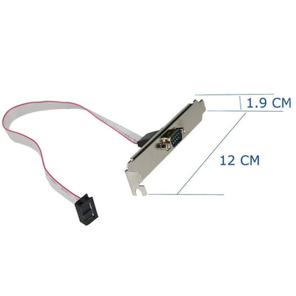 JUNSUNMAY DB9 9Pin Male to IDC 10Pin Female Ribbon Cable RS232 Serial Header Flat Cable, 28cm