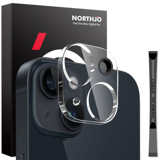 Pour iPhone 14 / 14 Plus Protecteur d'Objectif d'Appareil Photo NORTHJO Film en Verre Trempé 3D HD (Transparent)