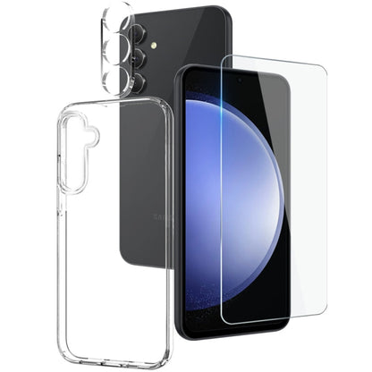 For Galaxy S23 FE 5G NORTHJO 3 in 1 TPU Phone Case with Screen Protector and Lens Film(Transparent)