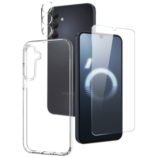 For Samsung Galaxy A16 5G NORTHJO 3 in 1 TPU Phone Case with Screen Protector and Lens Film(Transparent)