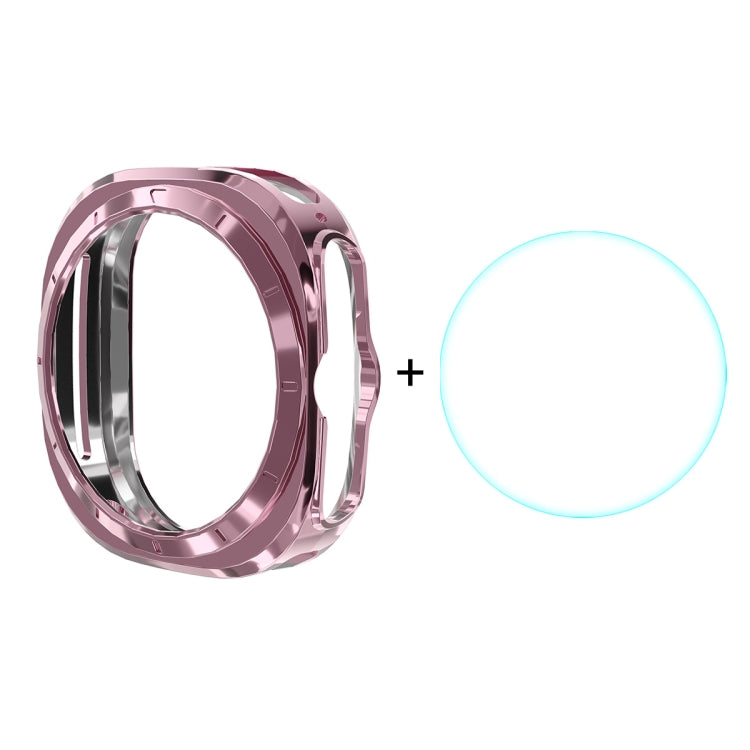 For Samsung Galaxy Watch Ultra 47mm / Ultra 2025 ENKAY Hat-Prince Electroplated Soft TPU Cover + 0.2mm 9H Glass Screen Protector(Pink)