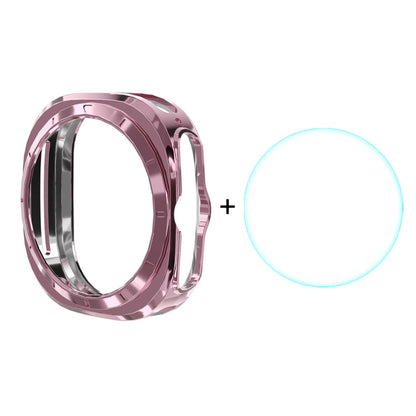 For Samsung Galaxy Watch Ultra 47mm / Ultra 2025 ENKAY Hat-Prince Electroplated Soft TPU Cover + 0.2mm 9H Glass Screen Protector(Pink)