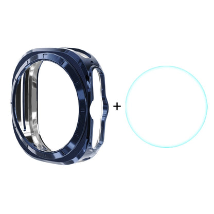 For Samsung Galaxy Watch Ultra 47mm / Ultra 2025 ENKAY Hat-Prince Electroplated Soft TPU Cover + 0.2mm 9H Glass Screen Protector(Dark Blue)