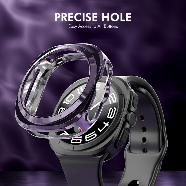 For Samsung Galaxy Watch Ultra 47mm / Ultra 2025 ENKAY Hat-Prince Electroplated Soft TPU Cover + 0.2mm 9H Glass Screen Protector(Black)