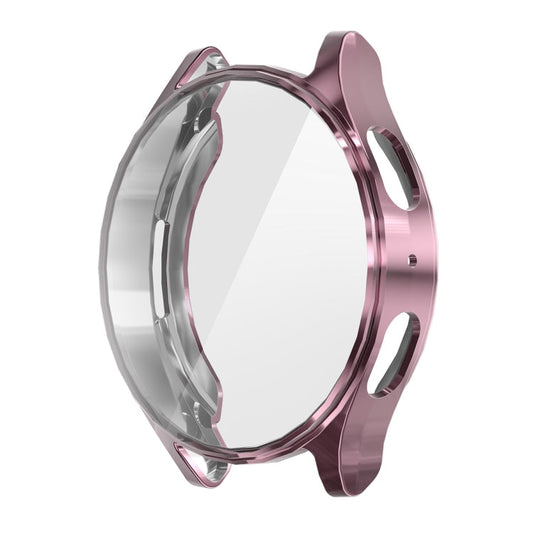 Pour Samsung Galaxy Watch7 44 mm, coque souple TPU ENKAY Hat-Prince à couverture complète, électroplaquée, avec protection d'écran (rose)