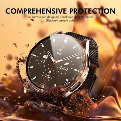 For Samsung Galaxy Watch7 40mm ENKAY Hat-Prince Full Coverage Electroplated Soft TPU Case with Screen Protection(Silver)
