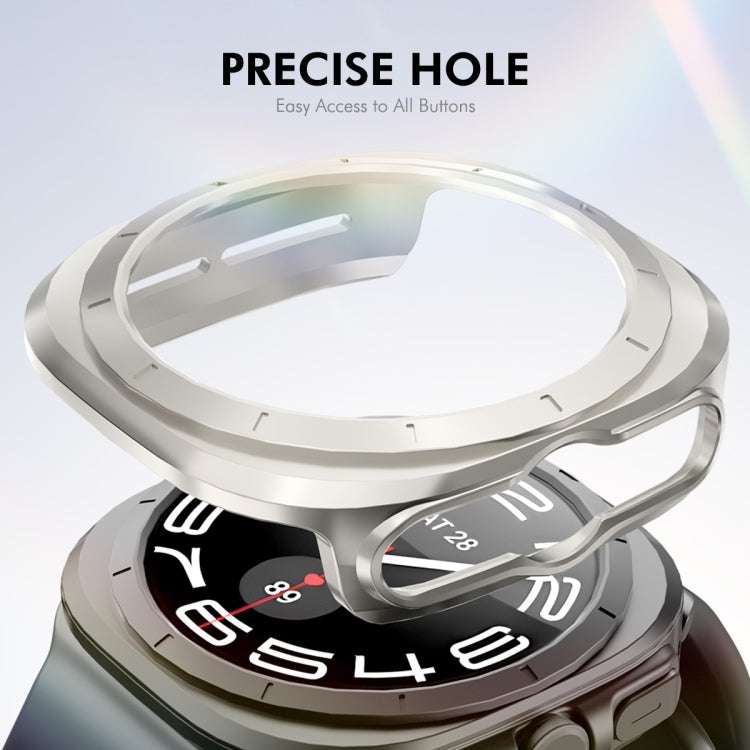 For Samsung Galaxy Watch Ultra 47mm / Ultra 2025 ENKAY Hat-Prince Electroplated Hard PC Cover + 0.2mm 9H Glass Screen Protector(Black)