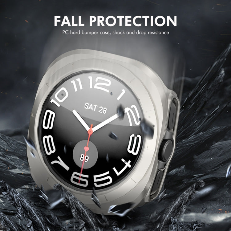 For Samsung Galaxy Watch Ultra 47mm / Ultra 2025 ENKAY Hat-Prince Electroplated Hard PC Cover + 0.2mm 9H Glass Screen Protector(Dark Green)