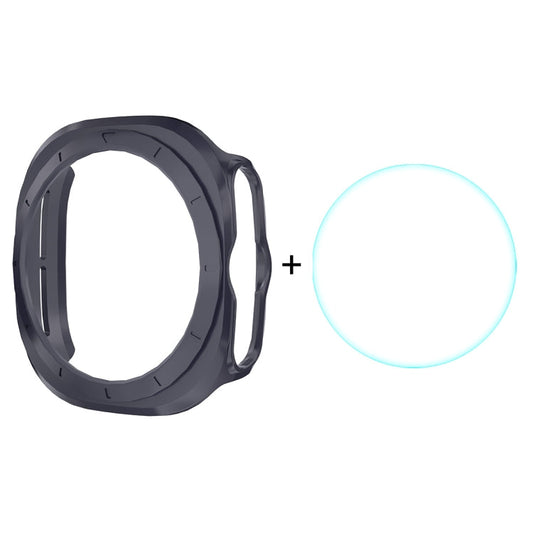 Pour Samsung Galaxy Watch Ultra 47mm / Ultra 2025 Housse rigide PC électrolytique ENKAY Hat-Prince + protecteur d'écran en verre 9H de 0,2 mm (Bleu foncé)