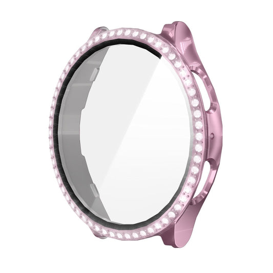 Pour Samsung Galaxy Watch7 44mm ENKAY Hat-Prince Blink Protection intégrale PC + film en verre trempé Coque de montre intégrée (Rose)
