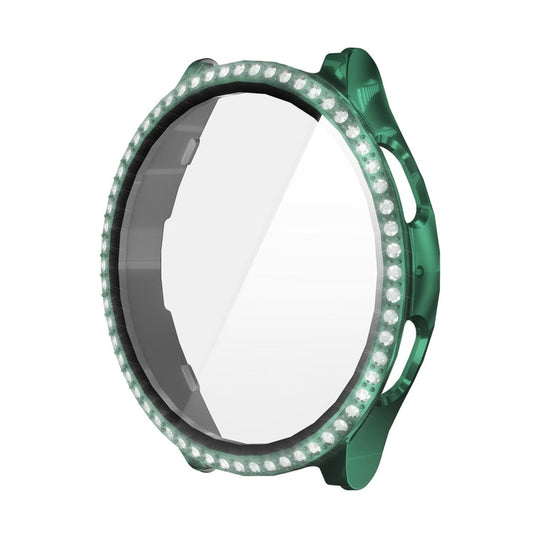 Pour Samsung Galaxy Watch7 44mm ENKAY Hat-Prince Blink Protection intégrale PC + Film en verre trempé Coque de montre intégrée (Vert foncé)