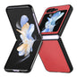 For Samsung Galaxy Z Flip6 / Flip7 FE JUNSUNMAY Lichee Texture Leather Skin PC Folding Phone Case(Red)