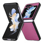 Pour Samsung Galaxy Z Flip6 / Flip7 FE JUNSUNMAY Coque de téléphone pliable en PC avec texture litchi (violet)