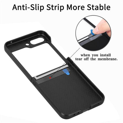 For Samsung Galaxy Z Flip6 / Flip7 FE JUNSUNMAY Lichee Texture Leather Skin PC Folding Phone Case(Black)