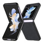 Pour Samsung Galaxy Z Flip6 / Flip7 FE JUNSUNMAY Étui de téléphone pliable en PC avec coque en cuir à motif rétro (noir)