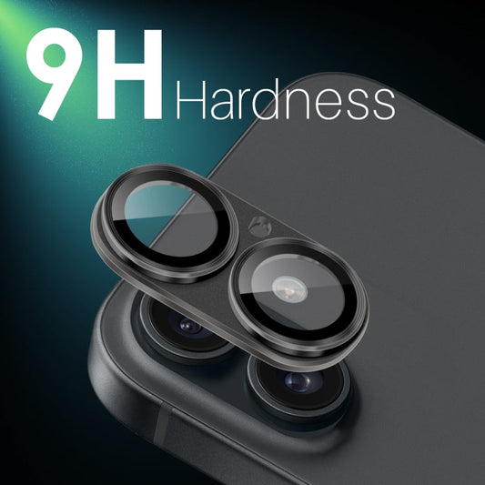 For iPhone 16 / 16 Plus NORTHJO Matte Camera Lens Protector Tempered Glass Rear Lens Film(Black)