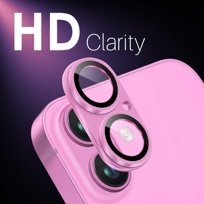 For iPhone 16 / 16 Plus NORTHJO Matte Camera Lens Protector Tempered Glass Rear Lens Film(Rose)