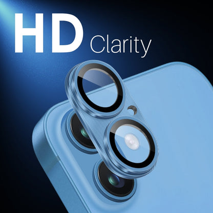 For iPhone 16 / 16 Plus NORTHJO CD Vein Camera Lens Protector Tempered Glass Rear Lens Film(Blue)