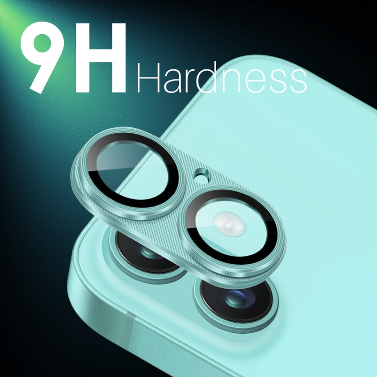 For iPhone 16 / 16 Plus NORTHJO CD Vein Camera Lens Protector Tempered Glass Rear Lens Film(Cyan)