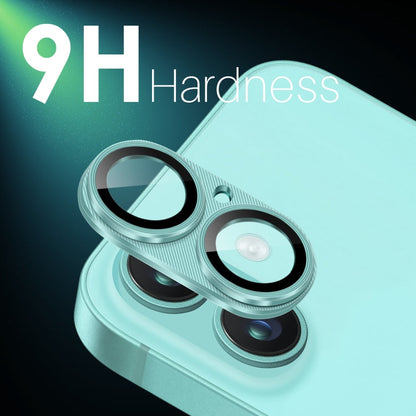 For iPhone 16 / 16 Plus NORTHJO CD Vein Camera Lens Protector Tempered Glass Rear Lens Film(Cyan)