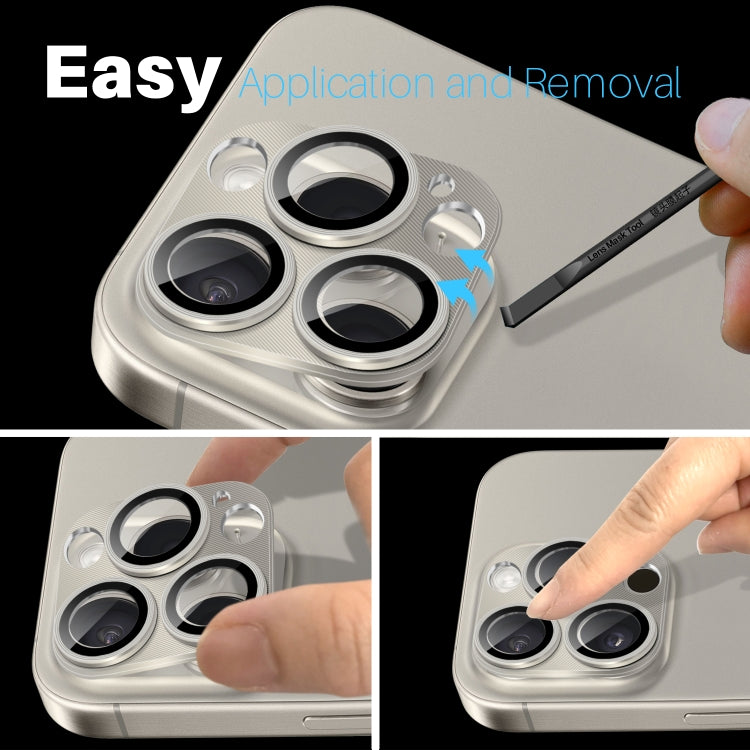 For iPhone 16 Pro / 16 Pro Max NORTHJO CD Vein Camera Lens Protector Tempered Glass Rear Lens Film(Natural)