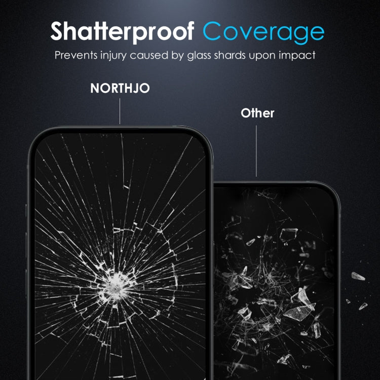 For iPhone 15 Pro Max NORTHJO Matte Silkscreen Anti-Fingerprint Tempered Glass Film