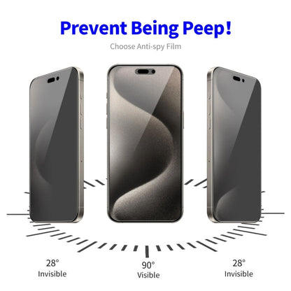 Pour iPhone 15 Pro Film en verre trempé de confidentialité anti-espionnage 28 degrés ENKAY Hat-Prince