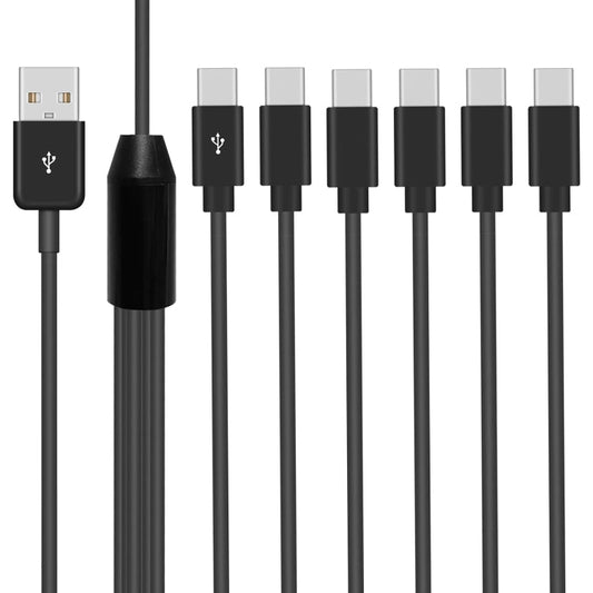 JUNSUNMAY 6 in 1 USB 2.0 to Type-C Splitter Cable, Length:0.5m