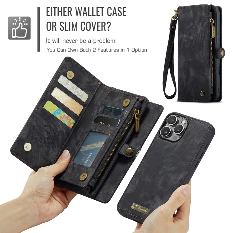 For iPhone 16 Pro Max CaseMe 008 Detachable Multifunctional Leather Phone Case(Black)