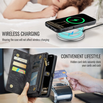 For iPhone 16 Pro Max CaseMe 008 Detachable Multifunctional Leather Phone Case(Black)