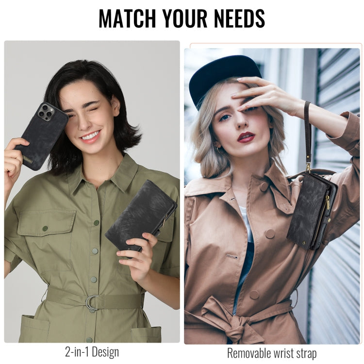 For iPhone 16 Pro Max CaseMe 008 Detachable Multifunctional Leather Phone Case(Black)