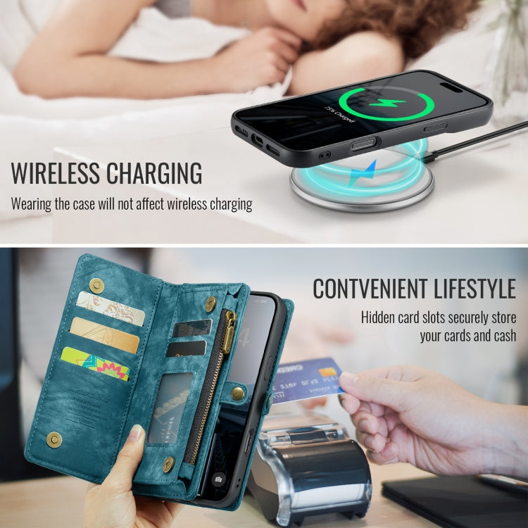 For iPhone 16 Pro CaseMe 008 Detachable Multifunctional Leather Phone Case(Blue)