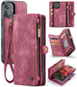 Pour iPhone 16 Étui portefeuille détachable multifonctionnel en cuir CaseMe 008 (Rouge)
