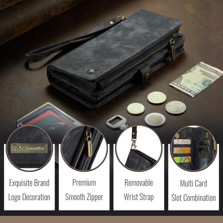 For iPhone 17e / 16e CaseMe 008 Detachable Multifunctional Leather Phone Case(Black)