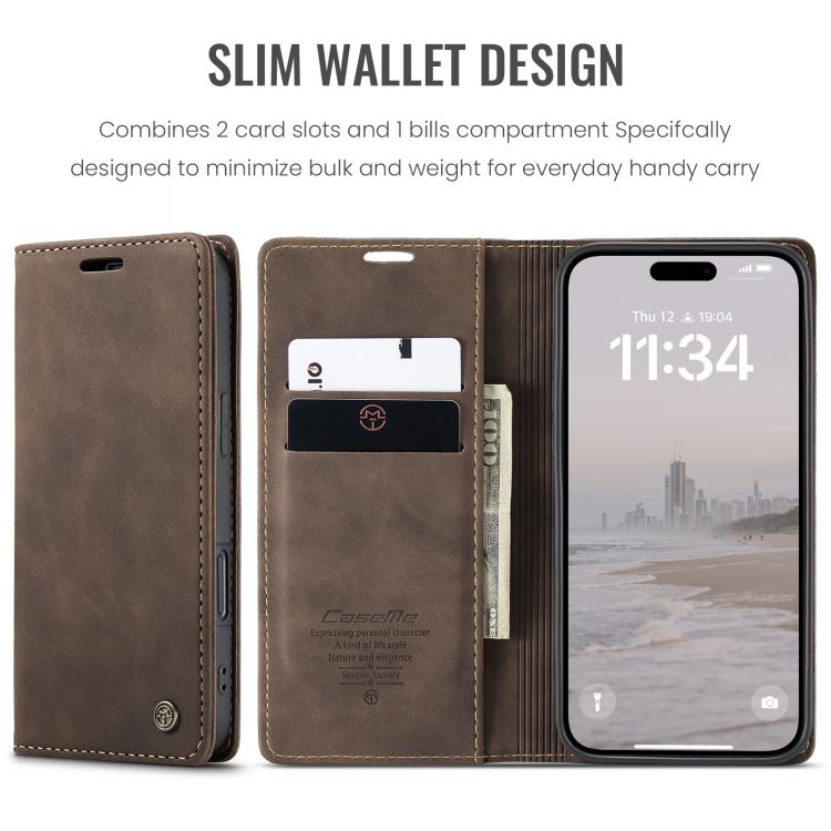 For iPhone 16 Pro Max CaseMe 013 Multifunctional Horizontal Flip Leather Phone Case(Coffee)