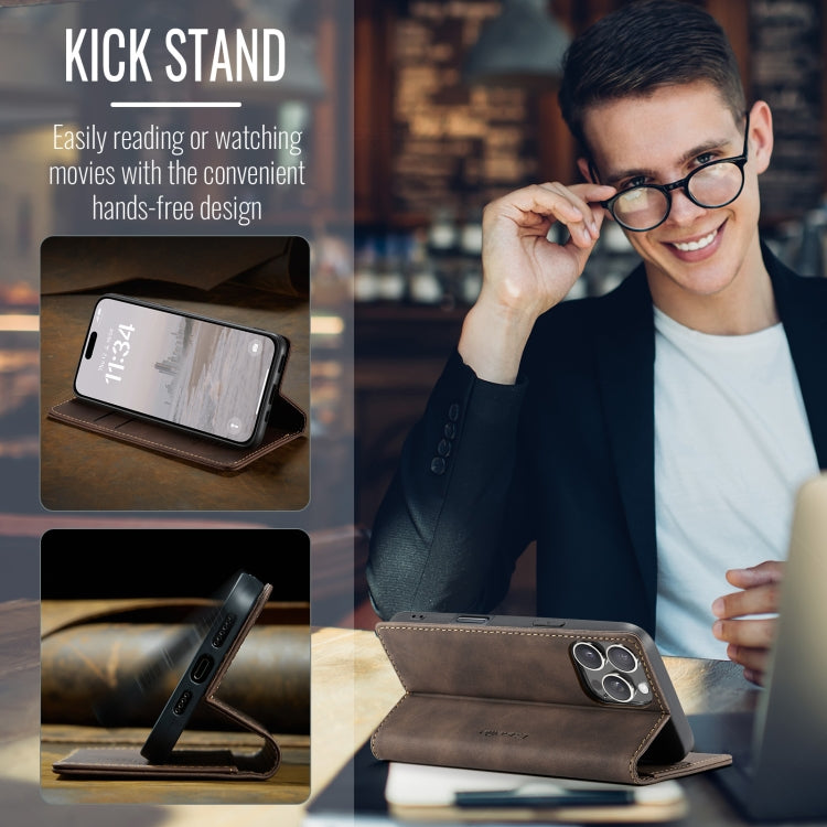 For iPhone 16 Pro Max CaseMe 013 Multifunctional Horizontal Flip Leather Phone Case(Coffee)