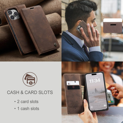 For iPhone 16 Pro Max CaseMe 013 Multifunctional Horizontal Flip Leather Phone Case(Coffee)