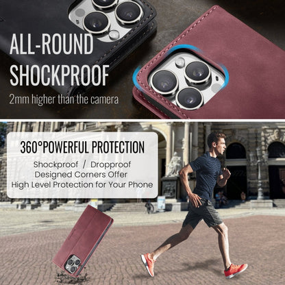 For iPhone 16 Pro CaseMe 013 Multifunctional Horizontal Flip Leather Phone Case(Red)