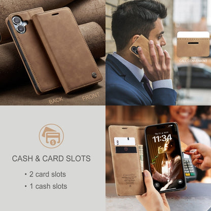 For iPhone 16 Plus CaseMe 013 Multifunctional Horizontal Flip Leather Phone Case(Brown)