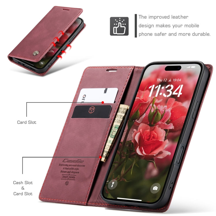For iPhone 16 Plus CaseMe 013 Multifunctional Horizontal Flip Leather Phone Case(Red)
