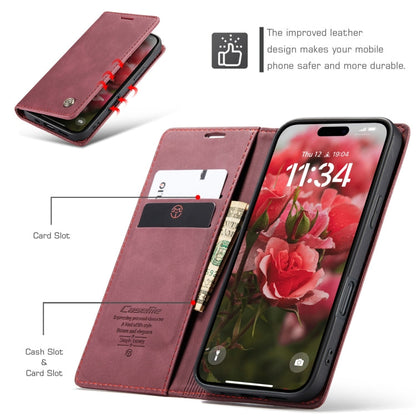 For iPhone 16 Plus CaseMe 013 Multifunctional Horizontal Flip Leather Phone Case(Red)