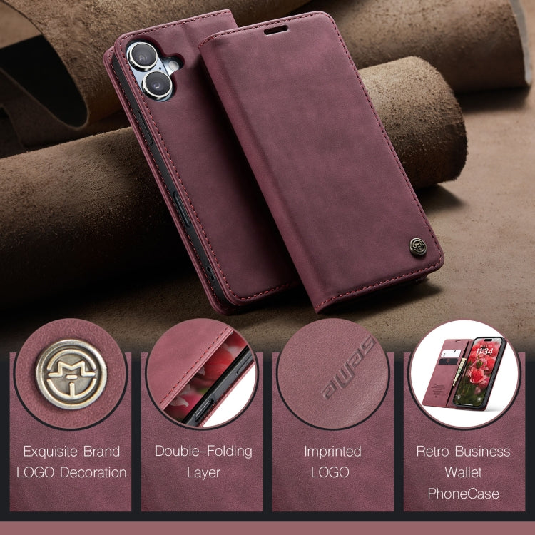 For iPhone 16 Plus CaseMe 013 Multifunctional Horizontal Flip Leather Phone Case(Red)