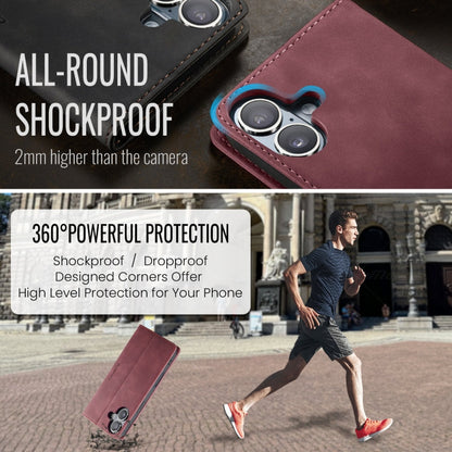 For iPhone 16 Plus CaseMe 013 Multifunctional Horizontal Flip Leather Phone Case(Red)