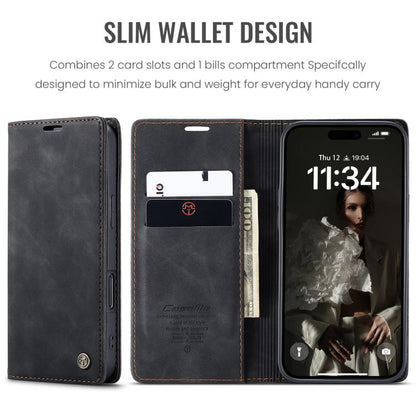 For iPhone 16 CaseMe 013 Multifunctional Horizontal Flip Leather Phone Case(Black)