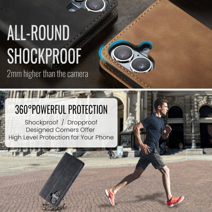 For iPhone 16 CaseMe 013 Multifunctional Horizontal Flip Leather Phone Case(Black)