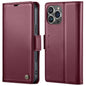For iPhone 16 Pro Max CaseMe 023 Butterfly Buckle Litchi Texture RFID Anti-theft Leather Phone Case(Red)