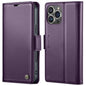 For iPhone 16 Pro CaseMe 023 Butterfly Buckle Litchi Texture RFID Anti-theft Leather Phone Case(Purple)