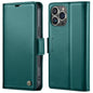 For iPhone 16 Pro CaseMe 023 Butterfly Buckle Litchi Texture RFID Anti-theft Leather Phone Case(Green)