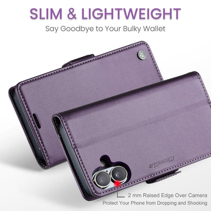 For iPhone 16 CaseMe 023 Butterfly Buckle Litchi Texture RFID Anti-theft Leather Phone Case(Purple)
