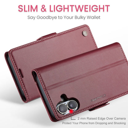 For iPhone 16 CaseMe 023 Butterfly Buckle Litchi Texture RFID Anti-theft Leather Phone Case(Red)